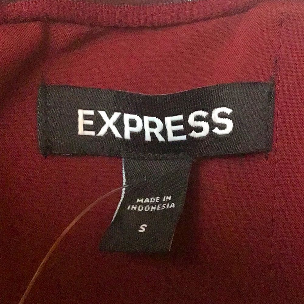 Express Wine Red Strapless Sweetheart Velour Holiday Pencil Dress - Picture 15 of 16